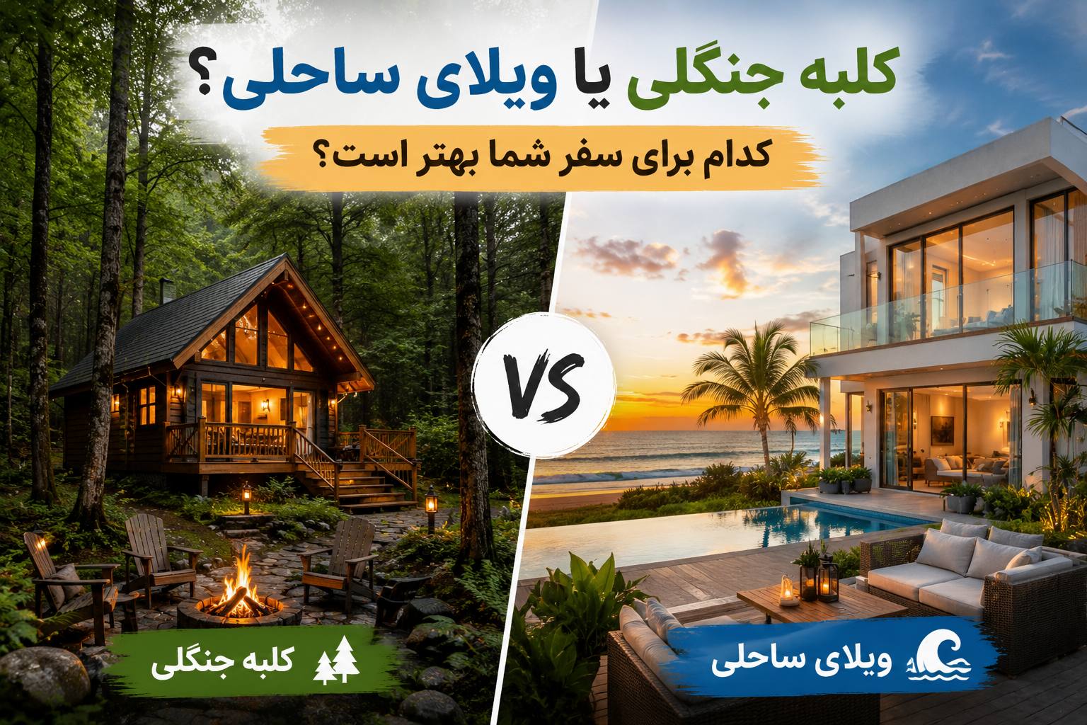 کلبه جنگلی یا ویلای ساحلی؟ کدام برای سفر شما بهتر است؟