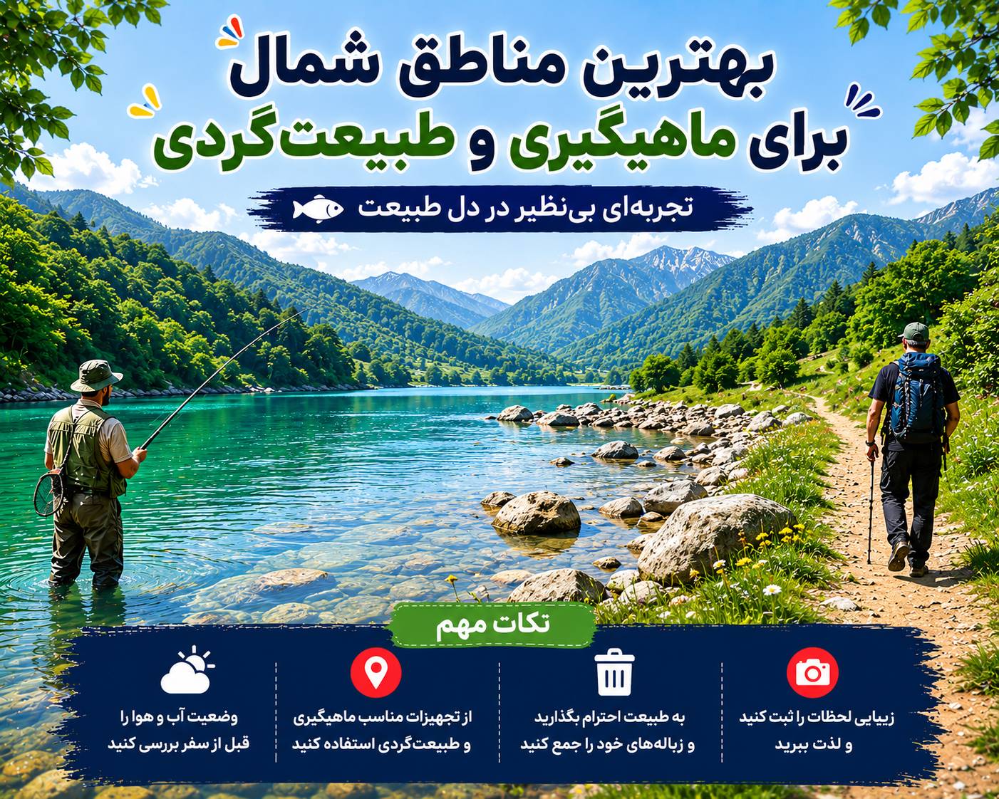 بهترین مناطق شمال برای ماهیگیری و طبیعت‌گردی