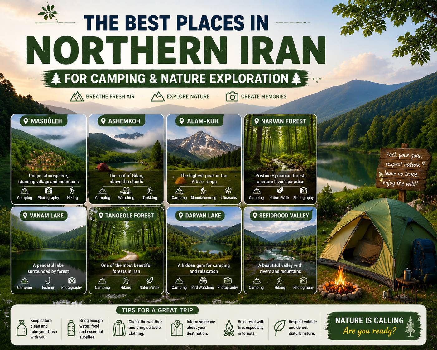 Best Places in Northern Iran for Camping and Nature Exploration