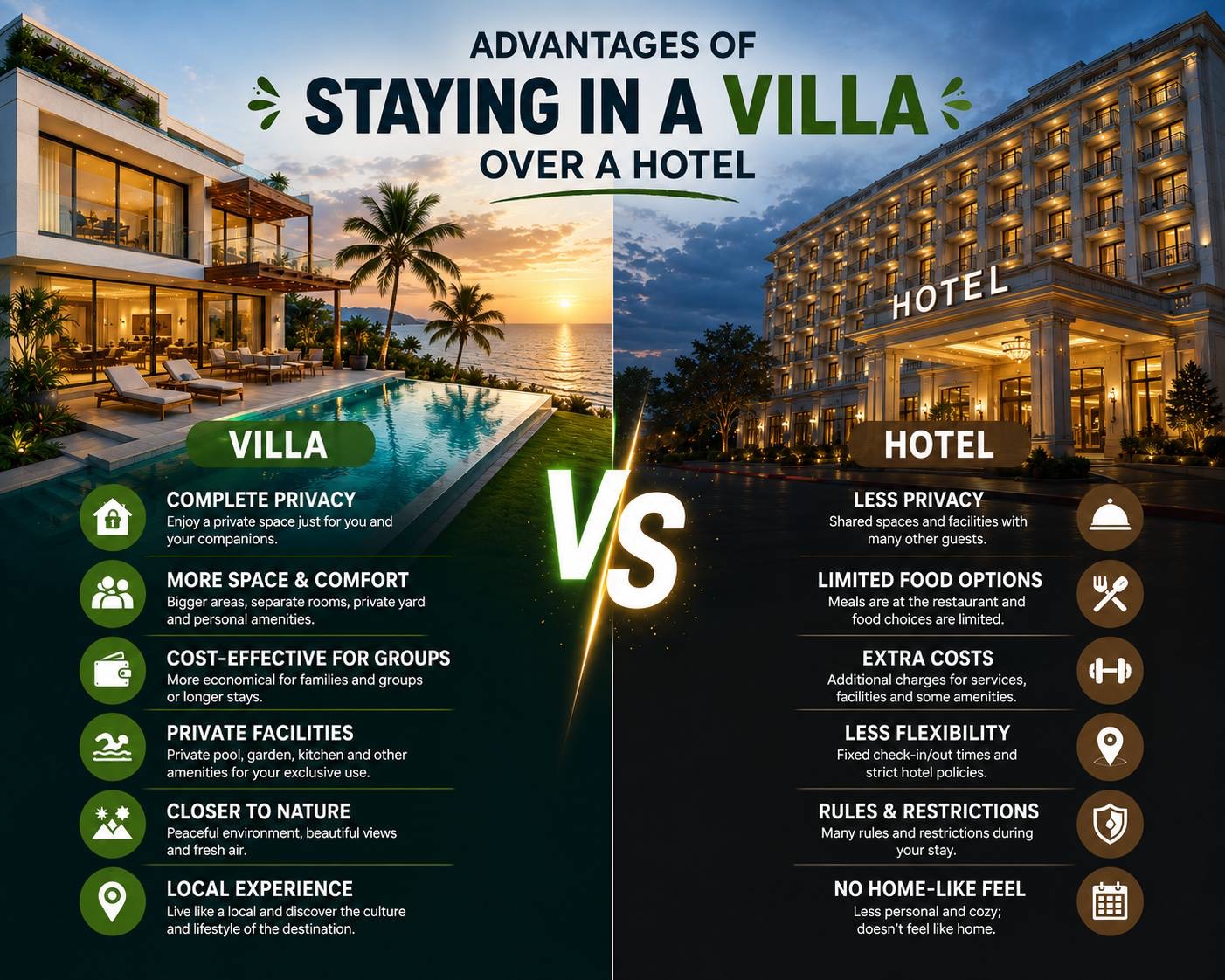 Advantages of Staying in a Villa Instead of a Hotel