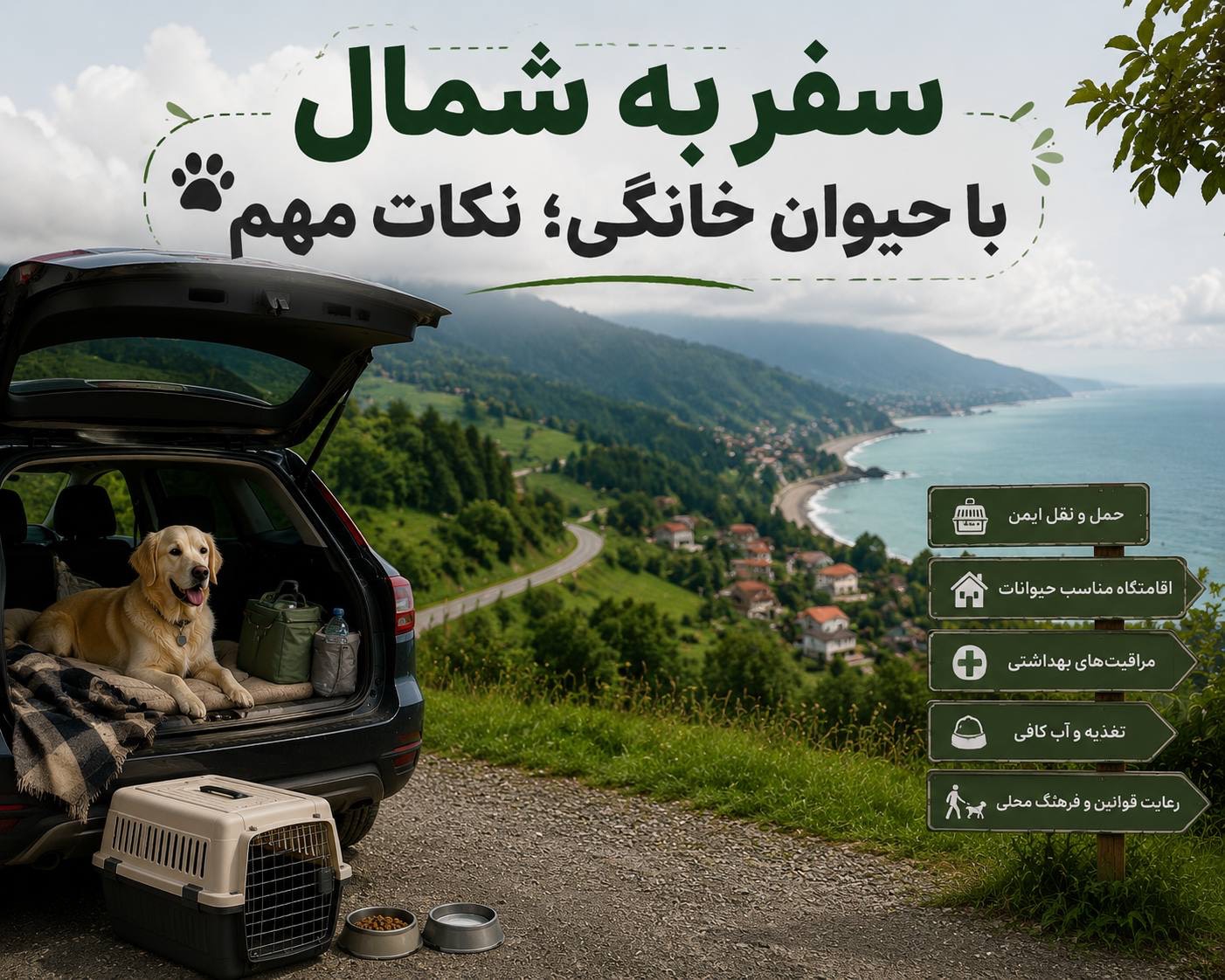 سفر به شمال با حیوان خانگی؛ نکات مهم برای یک سفر بی‌دردسر