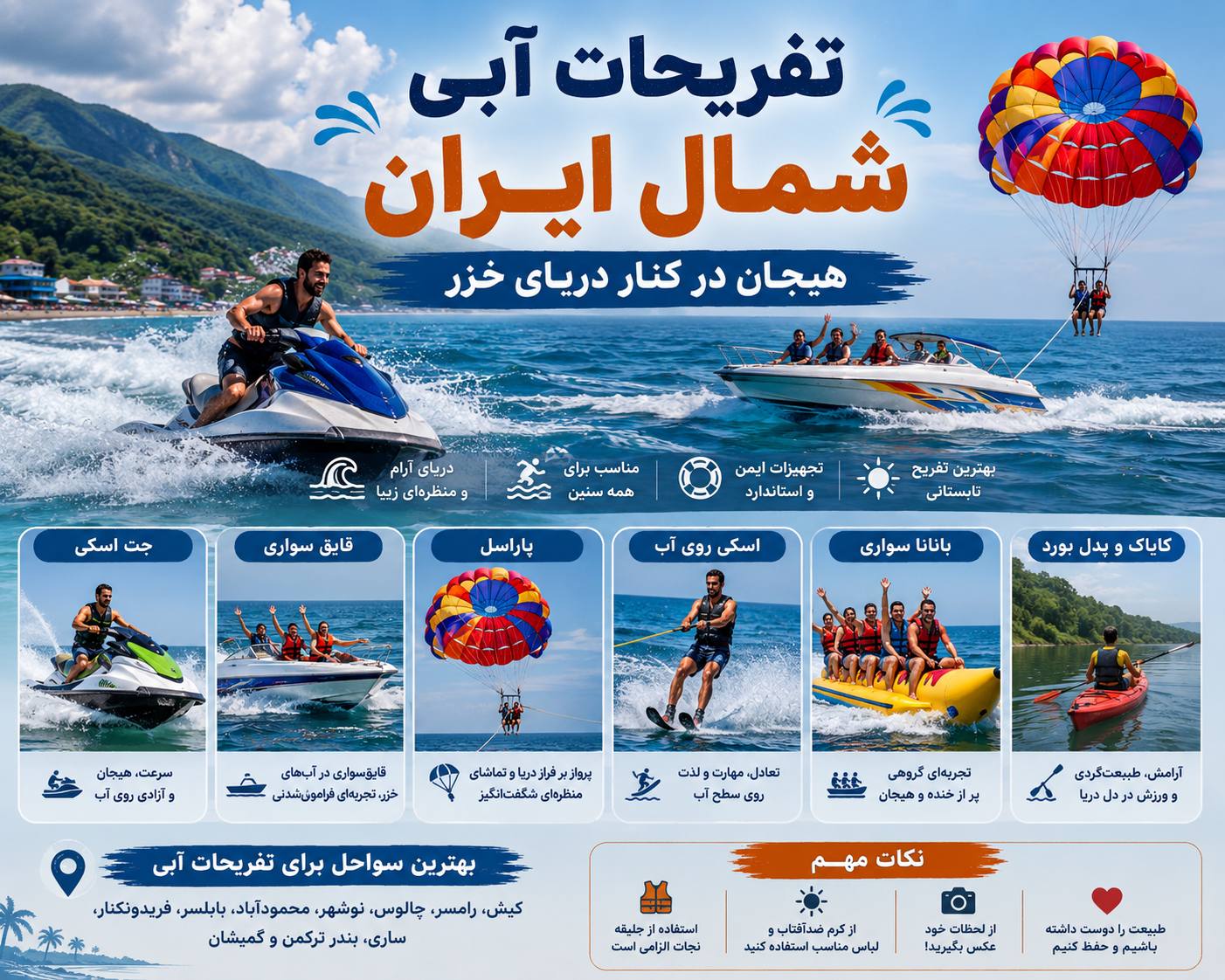 فریحات آبی شمال ایران؛ هیجان در کنار دریای خزر